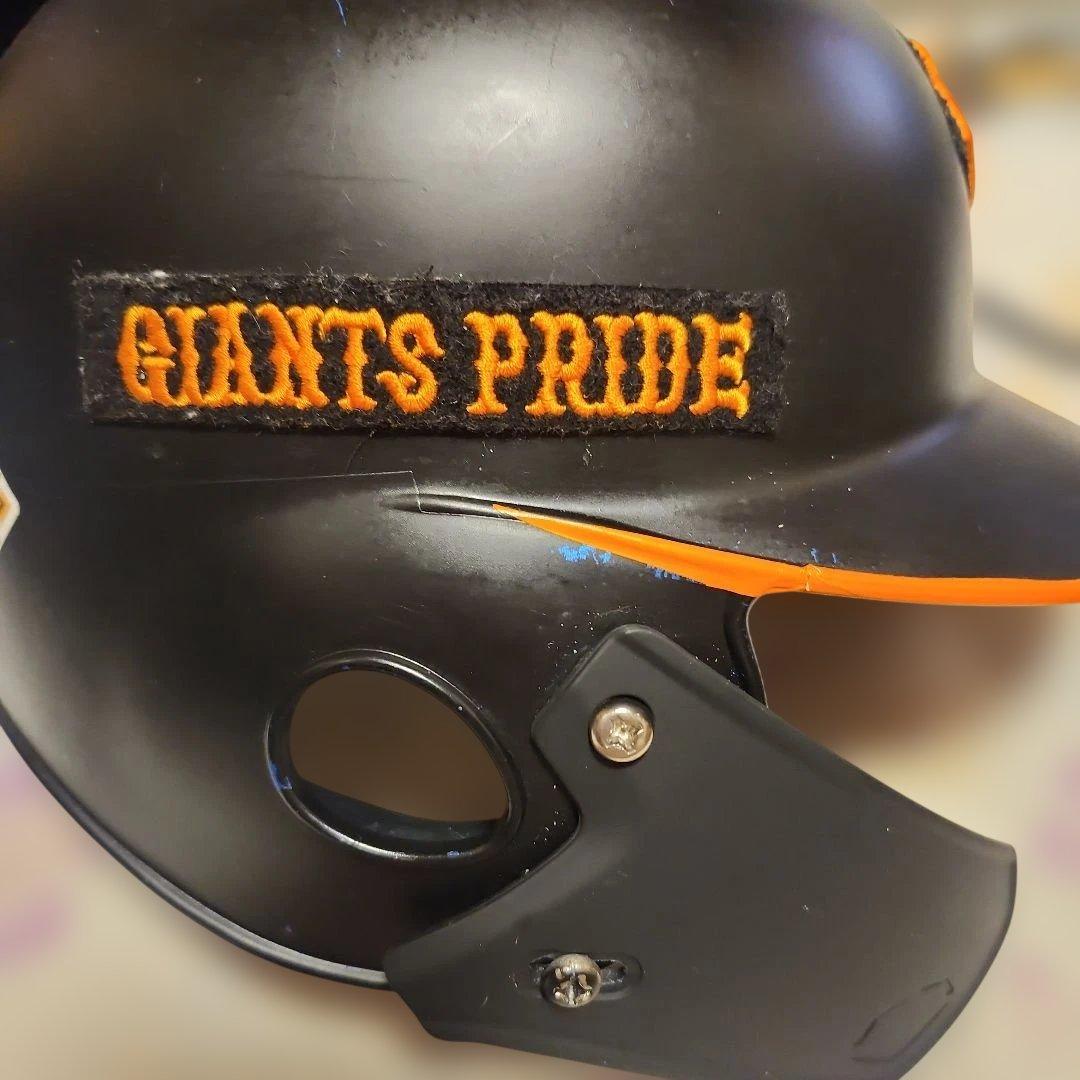 バッター用ヘルメット 黒/オレンジ GIANTS PRIDE
