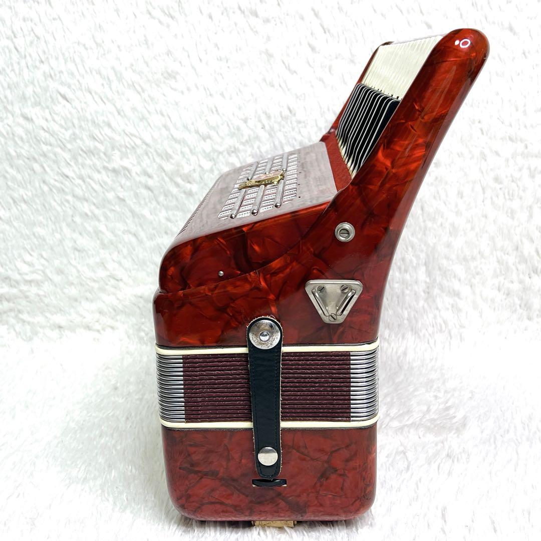【動作品】TOMBO アコーディオン T-18 赤 ハードケース 鍵付き 30鍵
