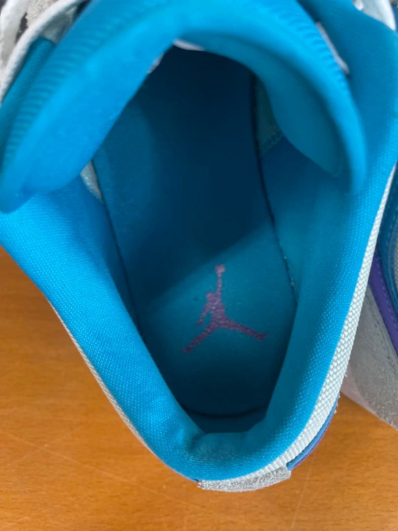 古着 ジョーダンNIKE青灰色スウェードバスケットシューズ
