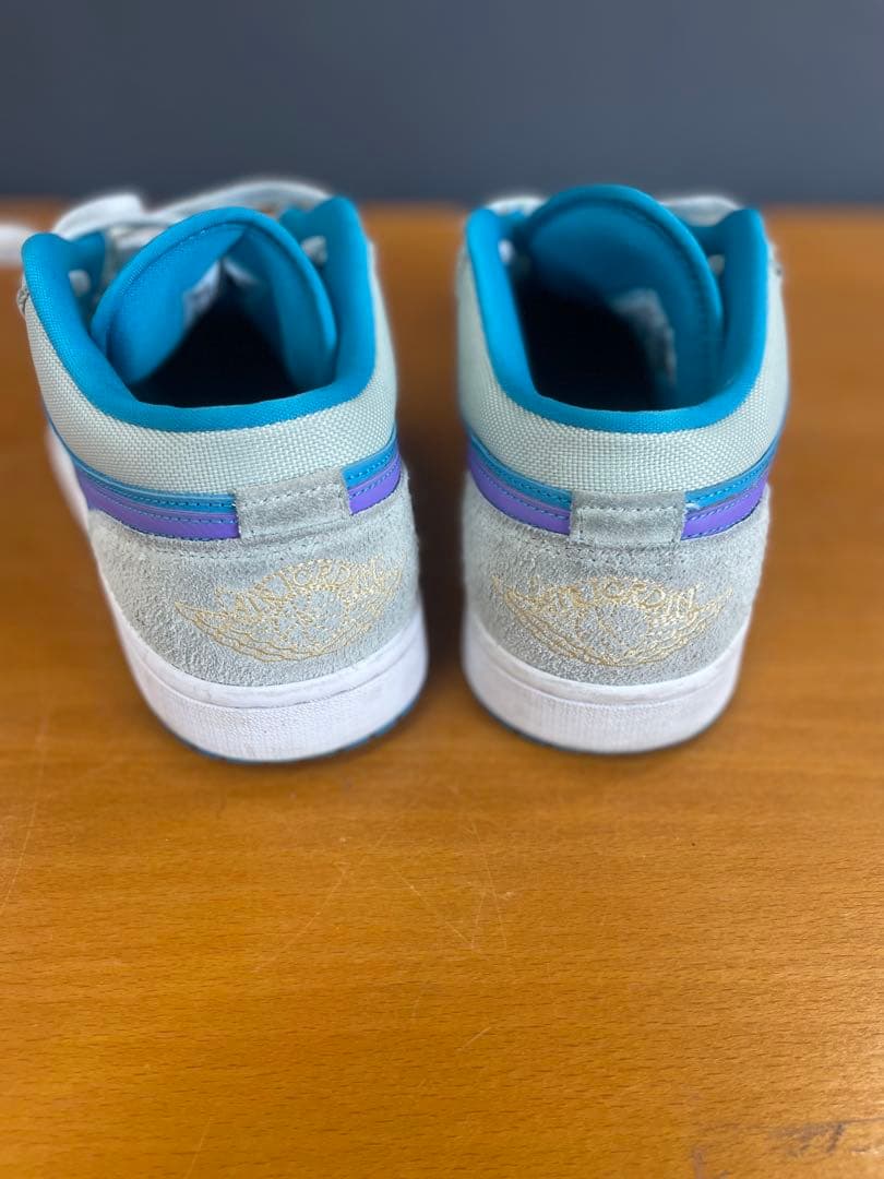 古着 ジョーダンNIKE青灰色スウェードバスケットシューズ