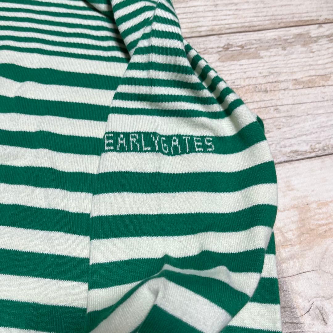 【美品】PEARLY GATES ゴルフウェア　グリーン　ボーダー　綿