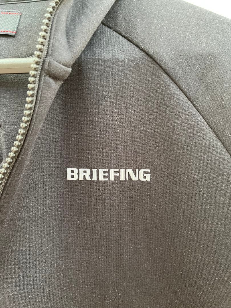 BRIEFING ブラックフルジップフード付きセーター