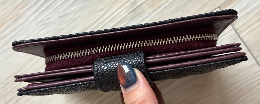 CHANEL ノベルティ 本革 ブラック キルティング 二つ折り財布