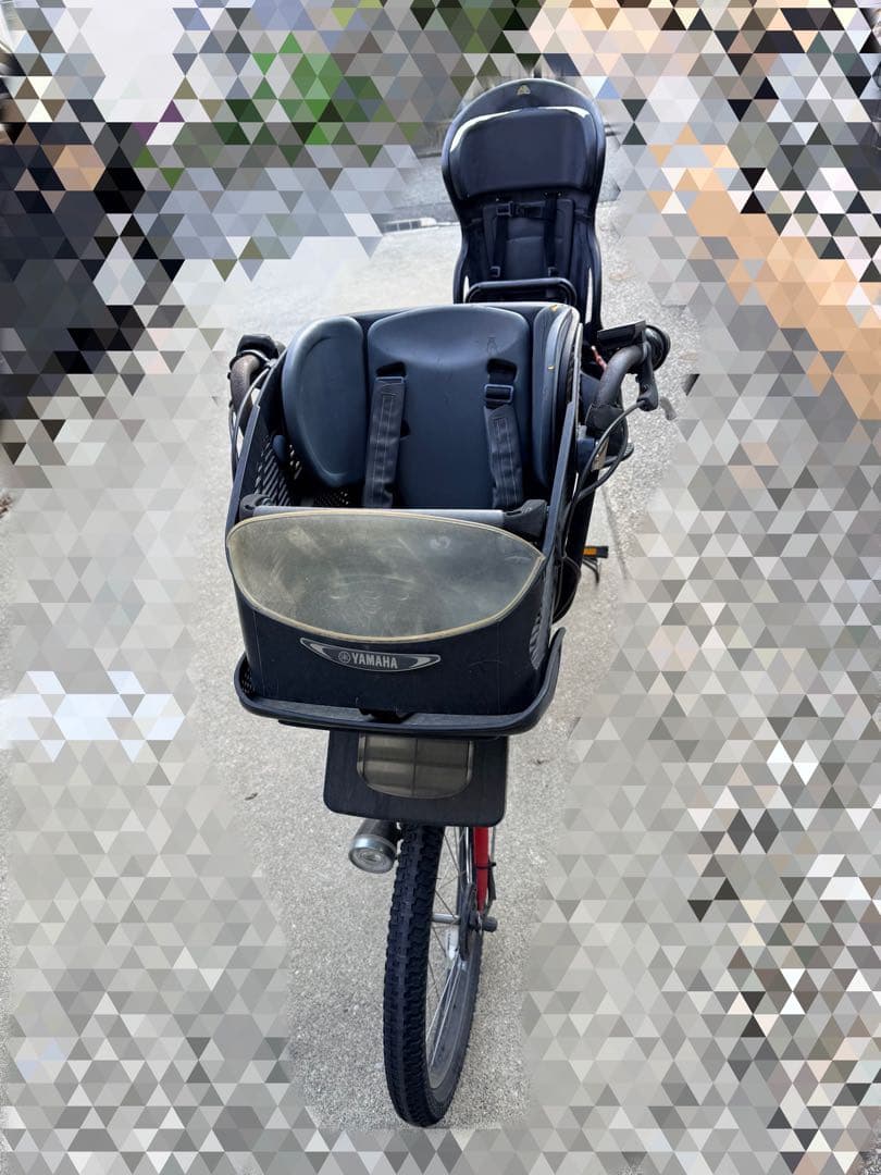 赤 電動アシスト自転車 チャイルドシート付き