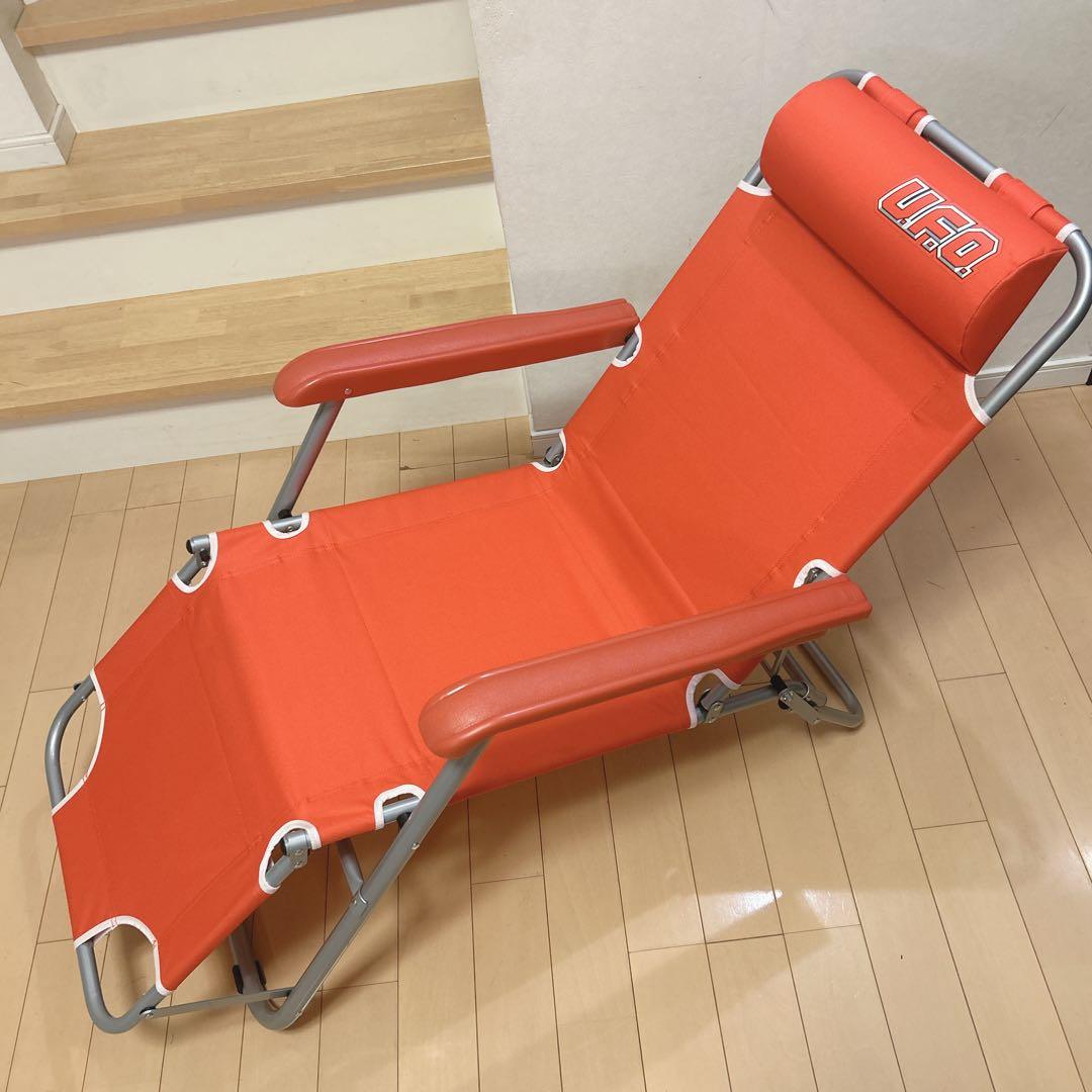 美品 日清 焼きそば U.F.O. ビーチチェア 赤 レッド 折りたたみ 非売品