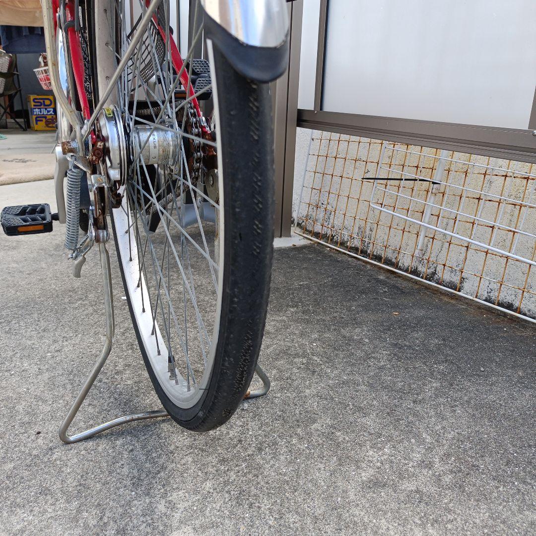 電動アシスト自転車　子供乗せ　後ろ　赤