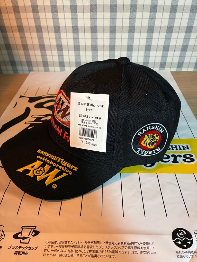 新品 26 A&W 阪神タイガース コラボ キャップ ブラック 限定