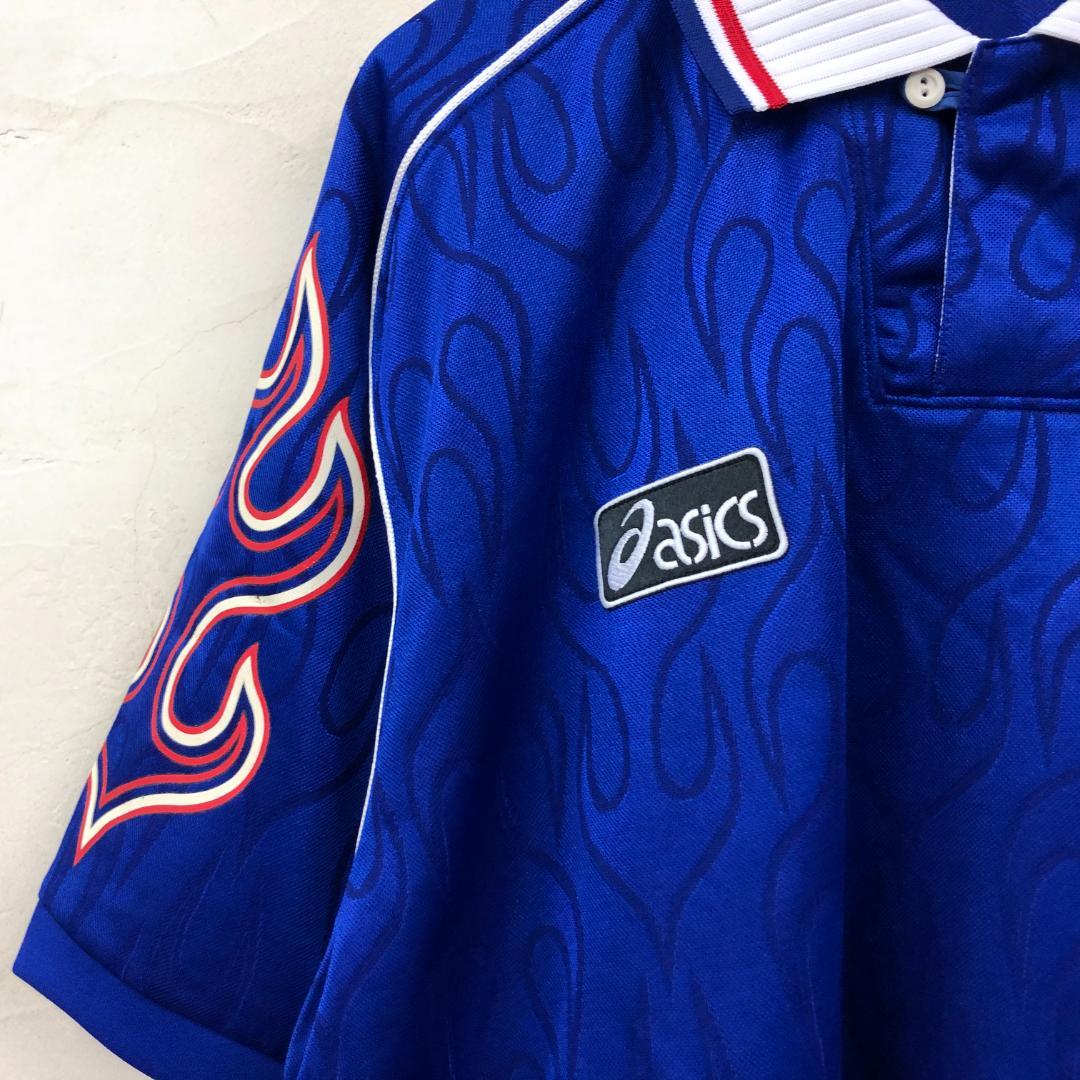 美品 98年 フランスW杯 日本代表 ユニフォーム asics ファイヤー 炎