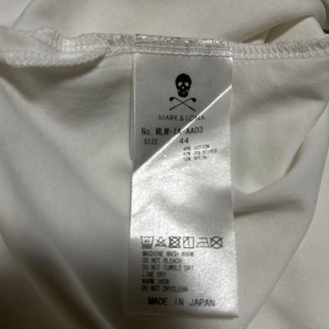 MARK AND LONA ホワイトハイネックシャツ