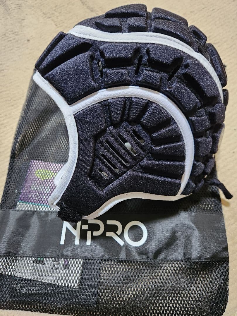 N-PRO 新品ヘッドギアヘッドキャップ 貴重黒✕ホワイトSizeL 新品未使用