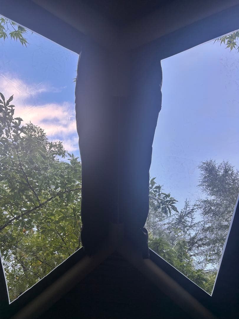 エアーテント黒 ドーム型キャンプテント タープ付き