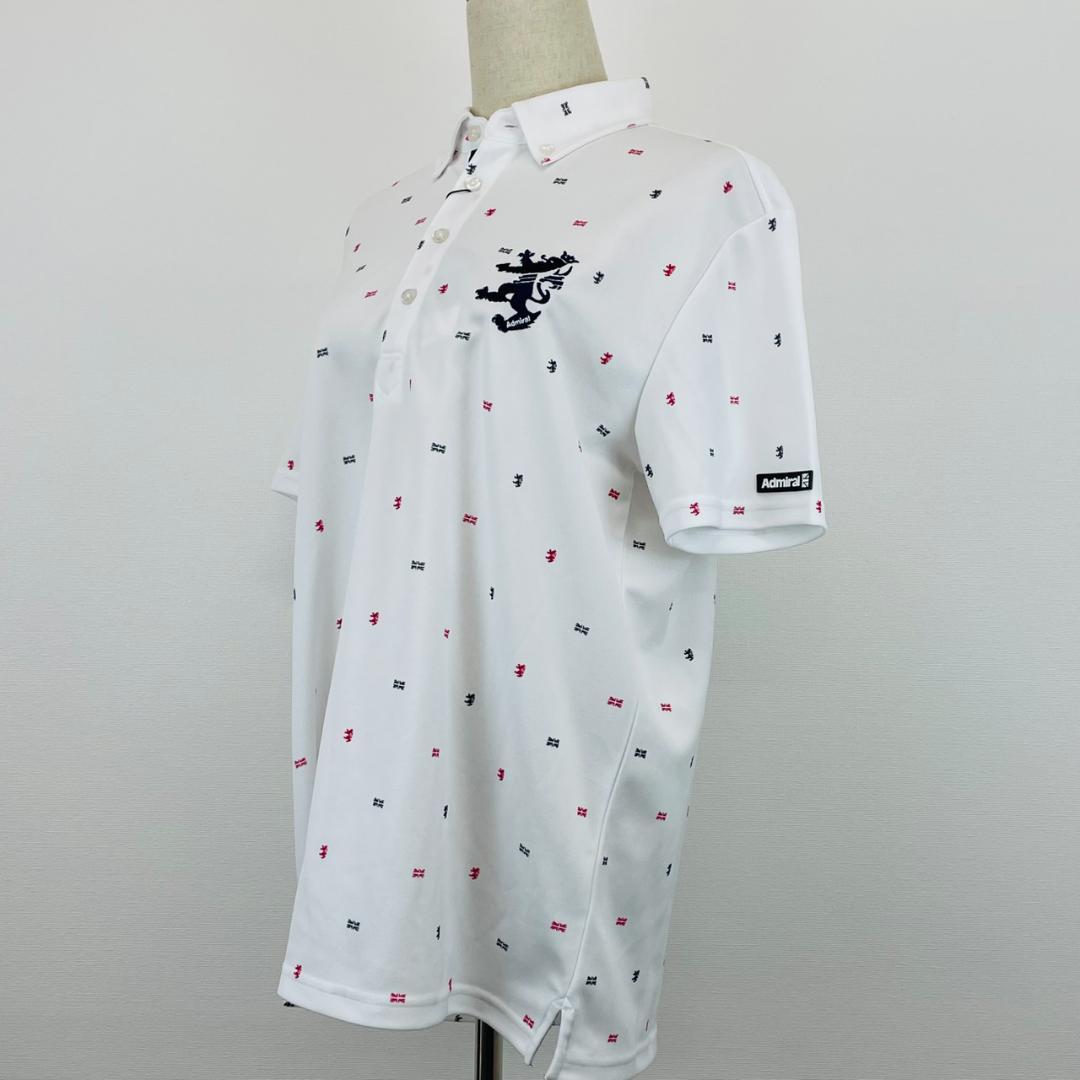 【レア】Admiral golf 柄ポロシャツ LL 爽やかホワイト