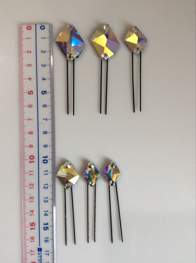 ▲【スワロフスキー製】かんざし コズミック型 6個 社交ダンス 髪飾り