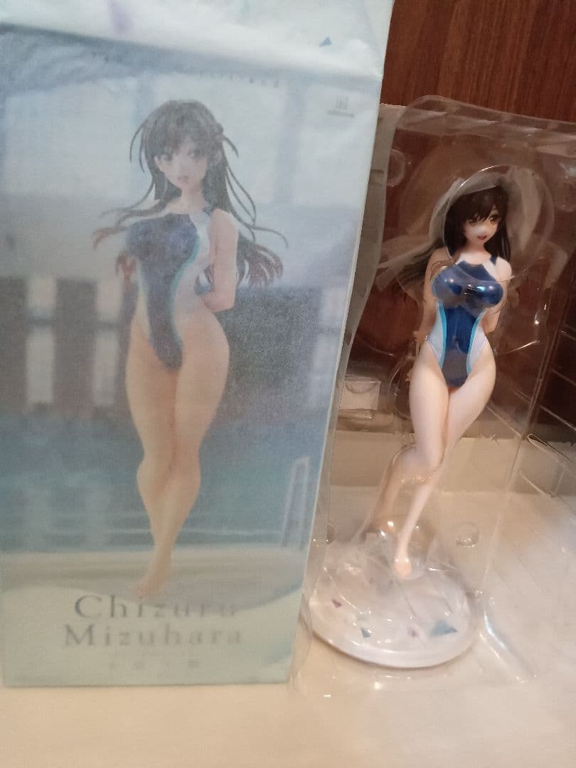 【美品】水原千鶴 水色ラインの競泳水着Ver. ＆ 競泳水着Ver.