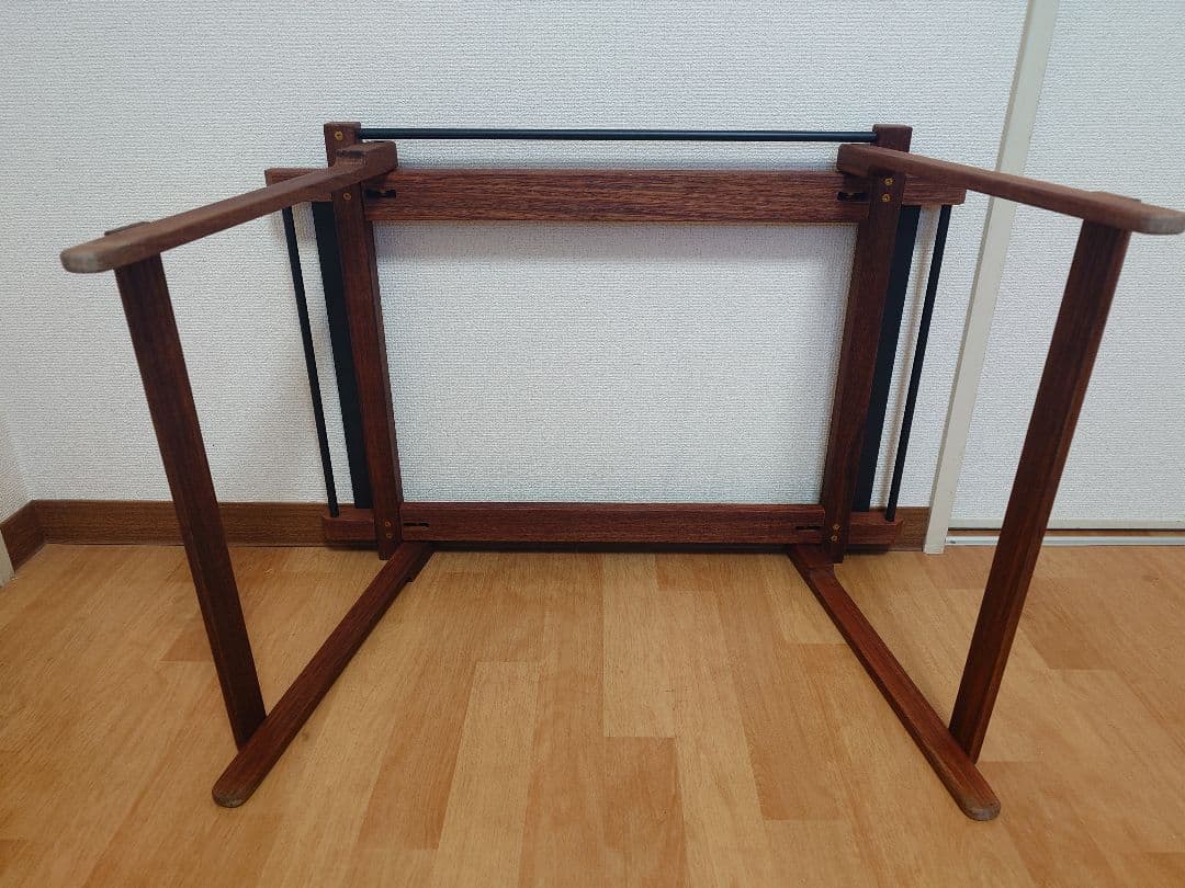 【美品】折りたたみ式木製アウトドアテーブル