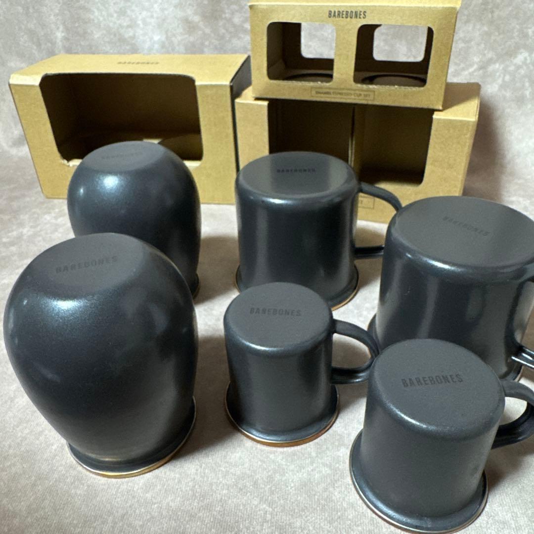 ベアボーンズ エナメル カップセット タンブラー エスプレッソ 6個 チャコール