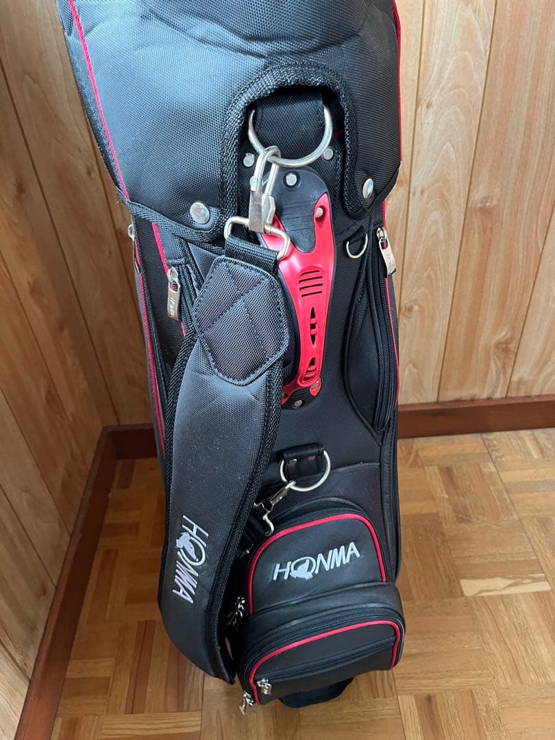HONMA ゴルフバック　黒(赤パイピング)