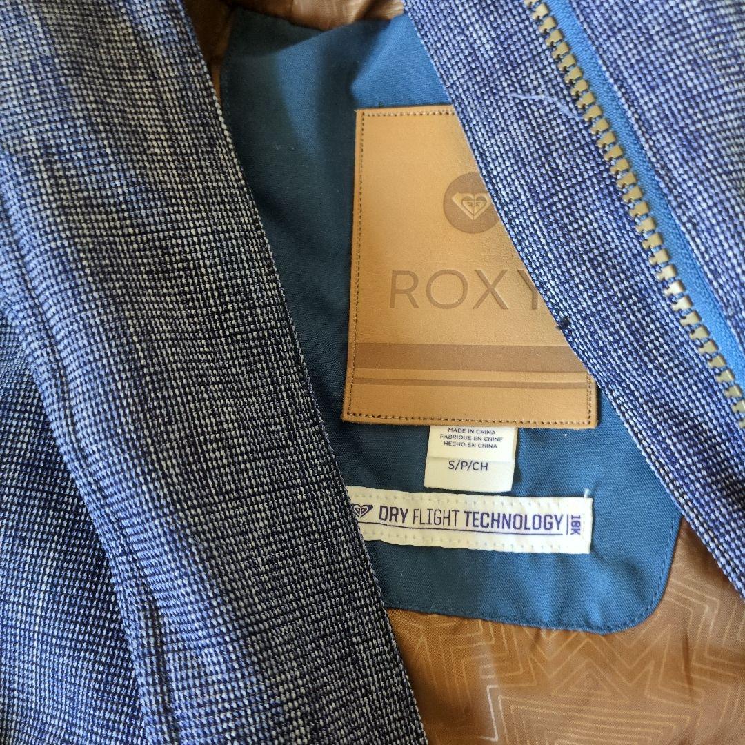 【美品】ROXY　スノボウェア　上下セット　ボーダー　マルチカラー　デニム風　Ｓ