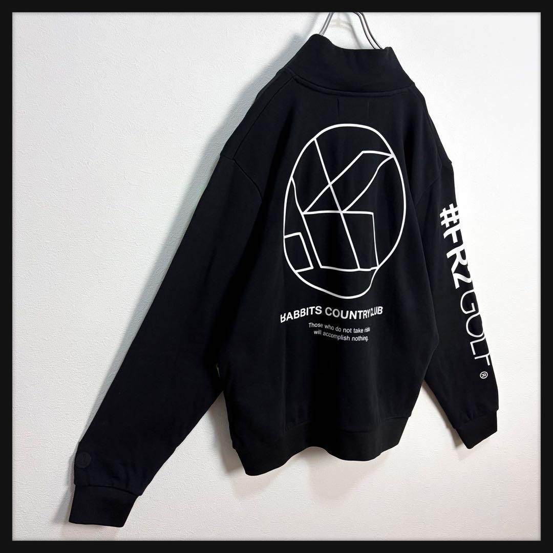 【美品★2XL】FR2 ゴルフ ビッグロゴ ハーフジップスウェット 刺繍ロゴ