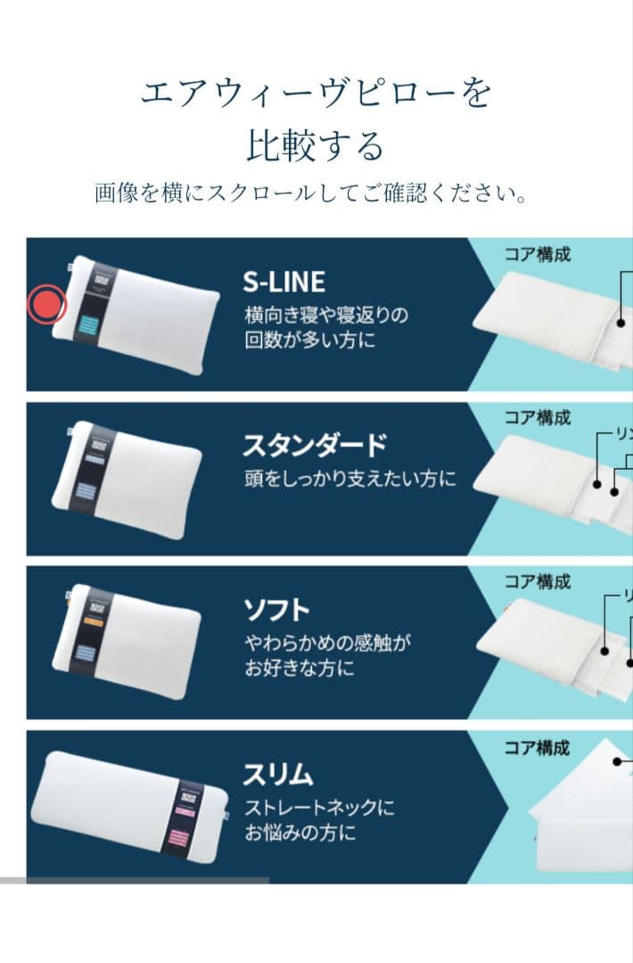 エアウィーヴピローS-LINE