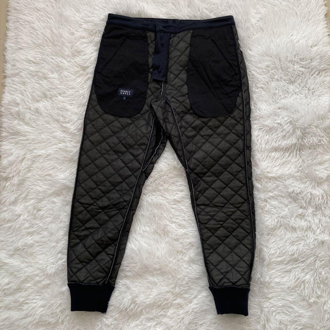 【美品】パーリーゲイツ PEARLY GATES キルティングパンツ 2ネイビー