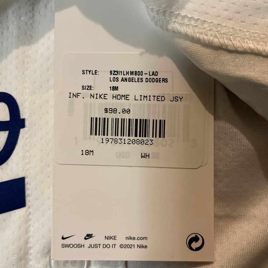値下中Nike Dodgers ユニフォーム 18M ホワイト