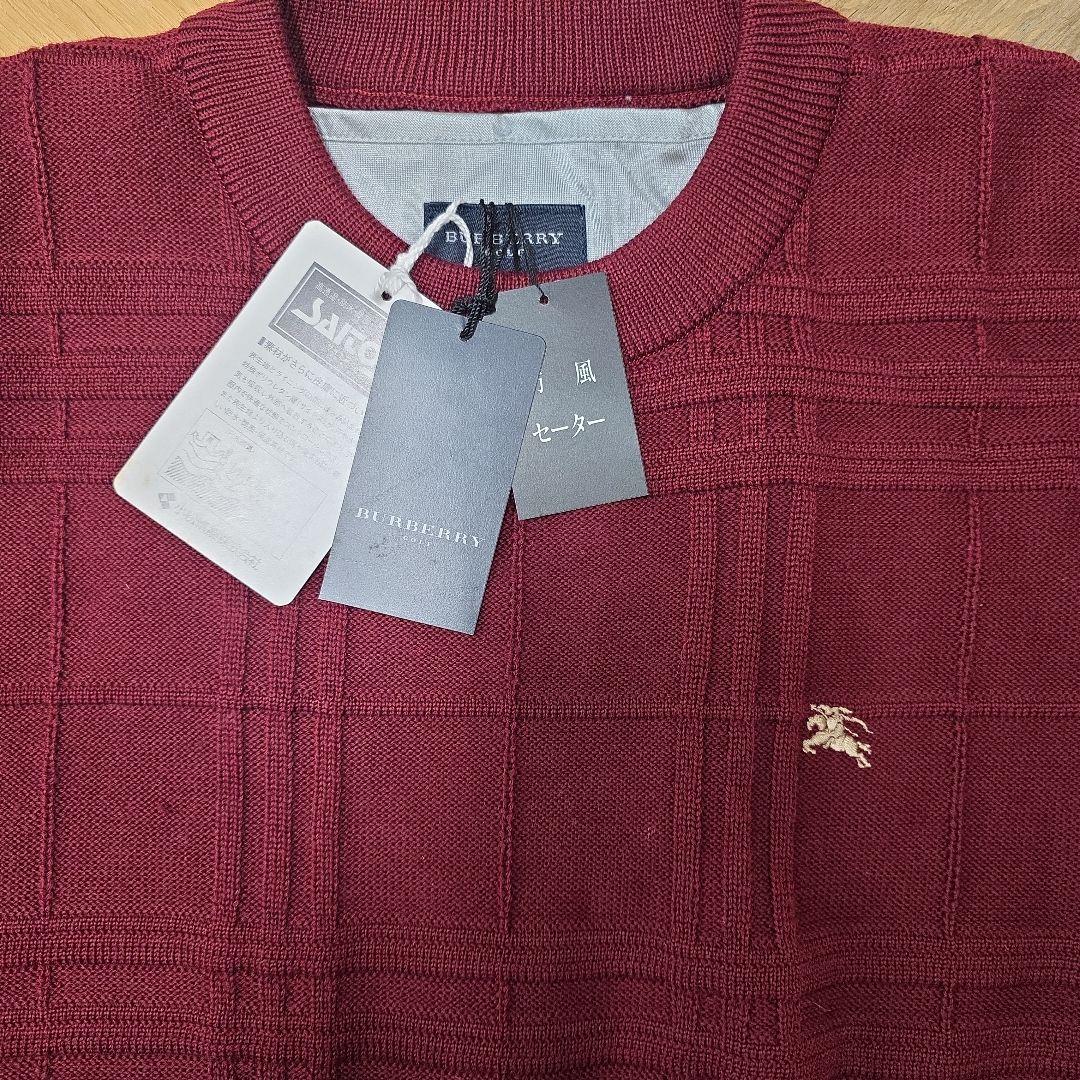 BURBERRY 防風セーター M バーガンディ 新品 ゴルフ y76