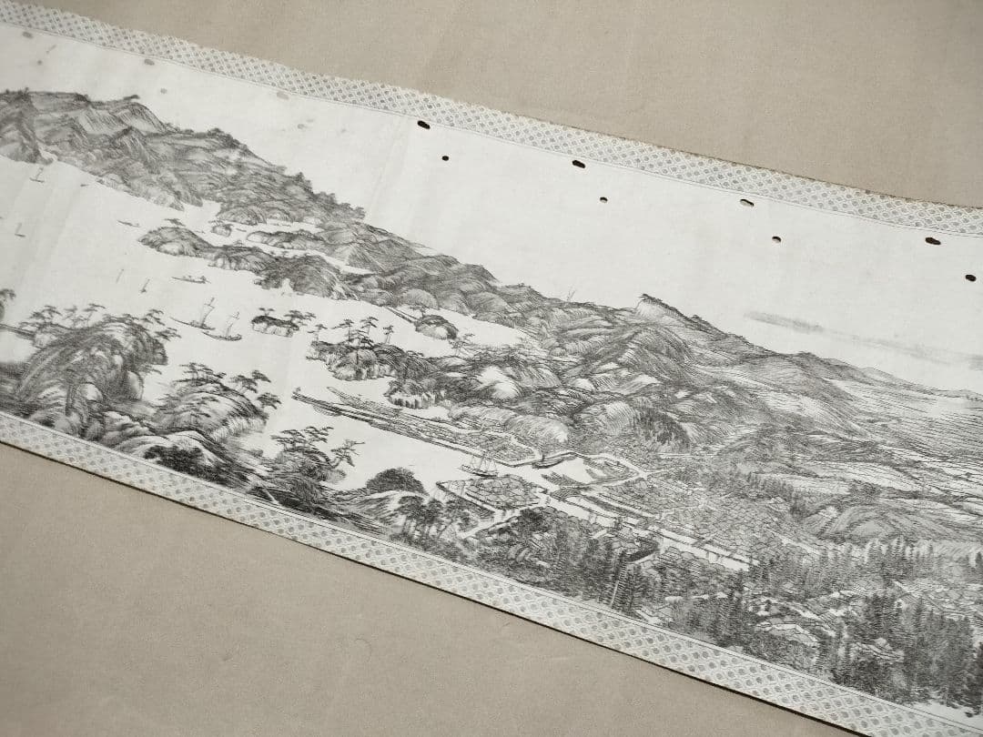 松島清賞図巻 遊松島賦　巻物 巻子 版画 明治28年