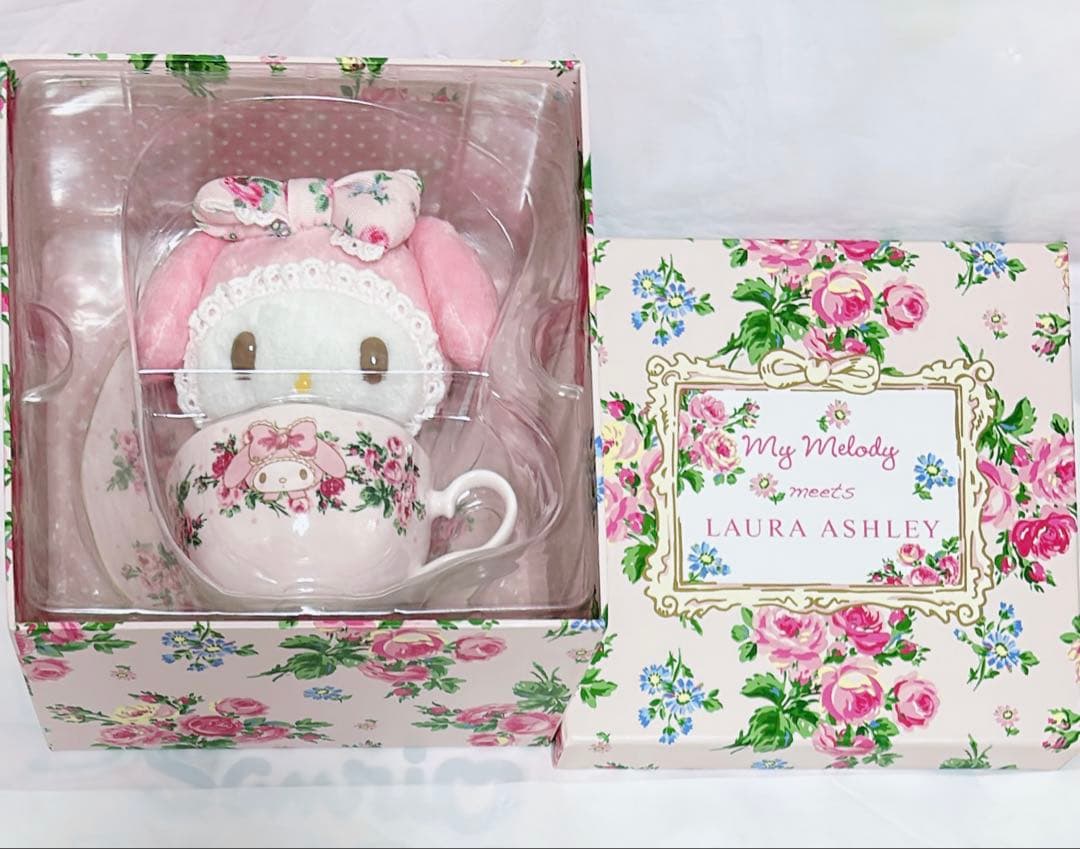 サンリオ マイメロディ ローラアシュレイ ぬいぐるみ ティーカップ＆ソーサー