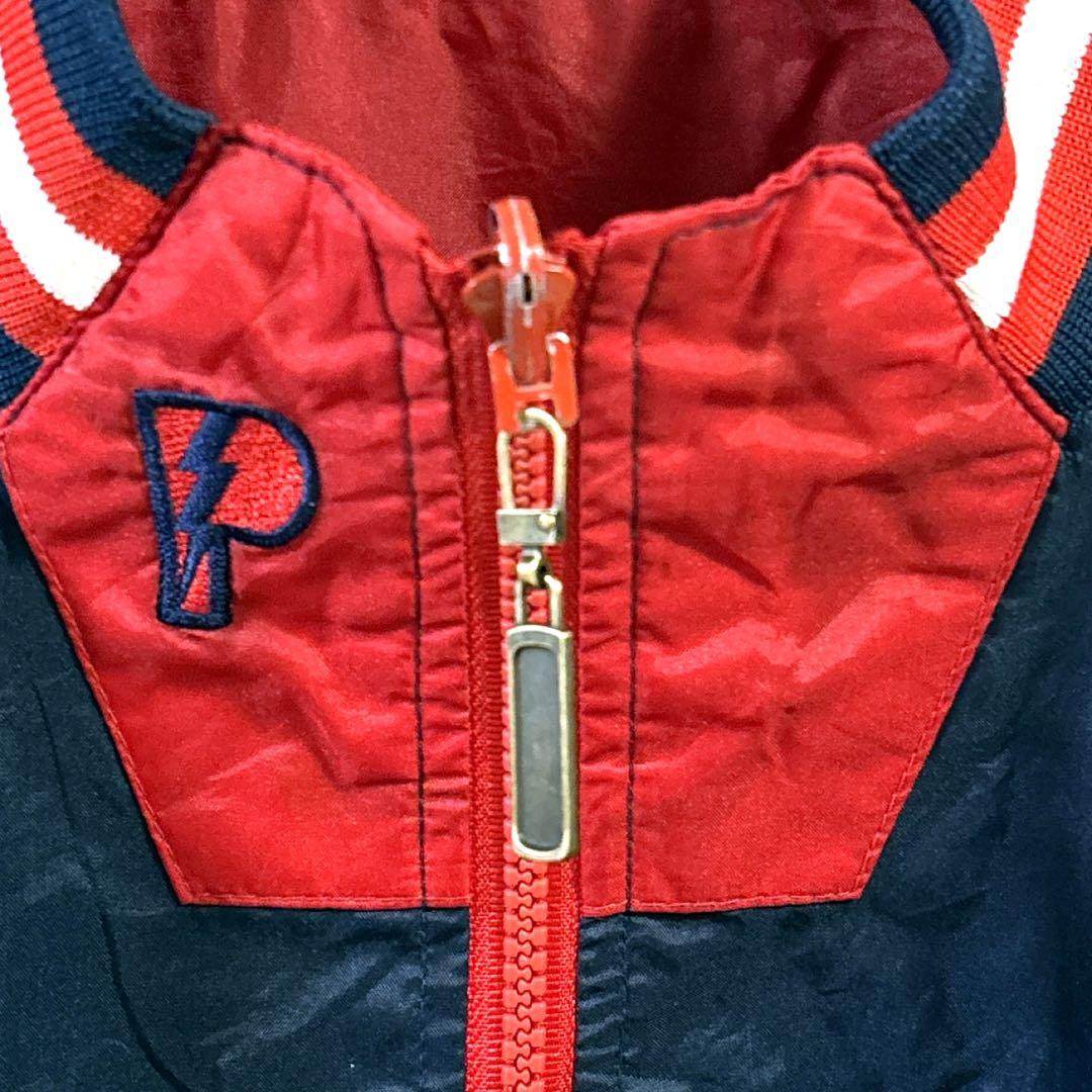 90s US古着　MLBインディアンス　リバーシブルナイロンジャンパーL紺赤