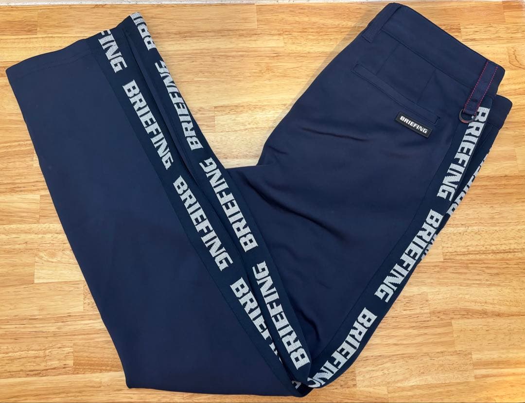 BRIEFING SIDE LOGO LINE SLIM PANTS ネイビー