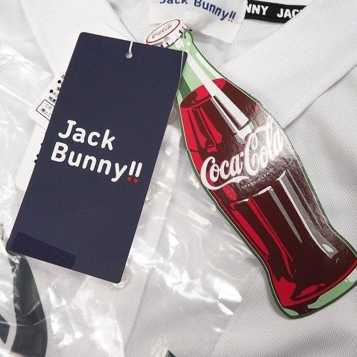新品 ジャックバニー コカ・コーラ ビッグロゴ 鹿の子 ワンピース 白 L
