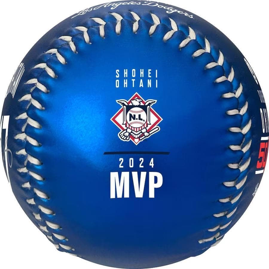 大谷翔平 2024MVP記念ボール ブルー 50/50ロゴ ドジャースMLB公式