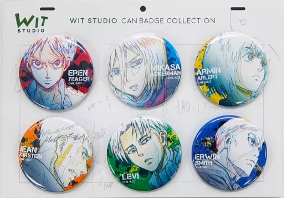 進撃の巨人 浅野恭司 WIT STUDIO エレン リヴァイ 缶バッジ　B
