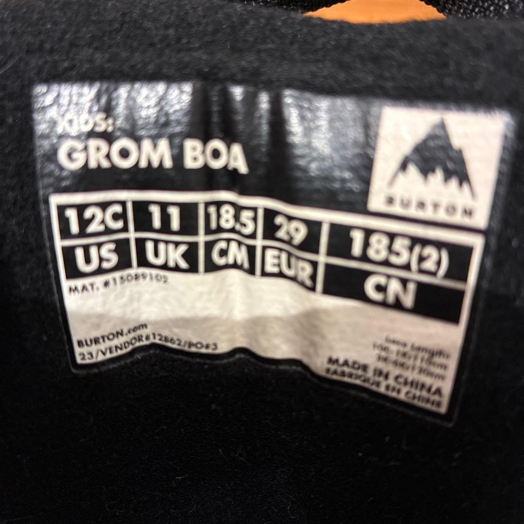BURTON 子ども用スノーボードブーツ ブラック　ボア18.5〜19.5cm