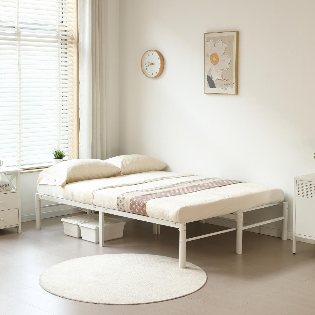 伸長式ベッド シングル 幅76～138cm 下収納おしゃれ 2way WHITE