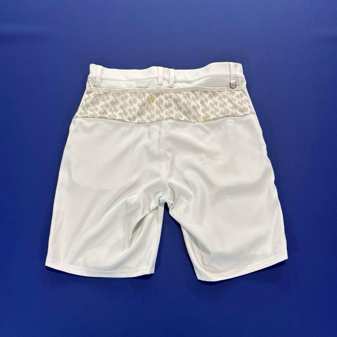 レザレクション　ハーフパンツ　ホワイトゴルフ　メンズ　L ゴールド金具
