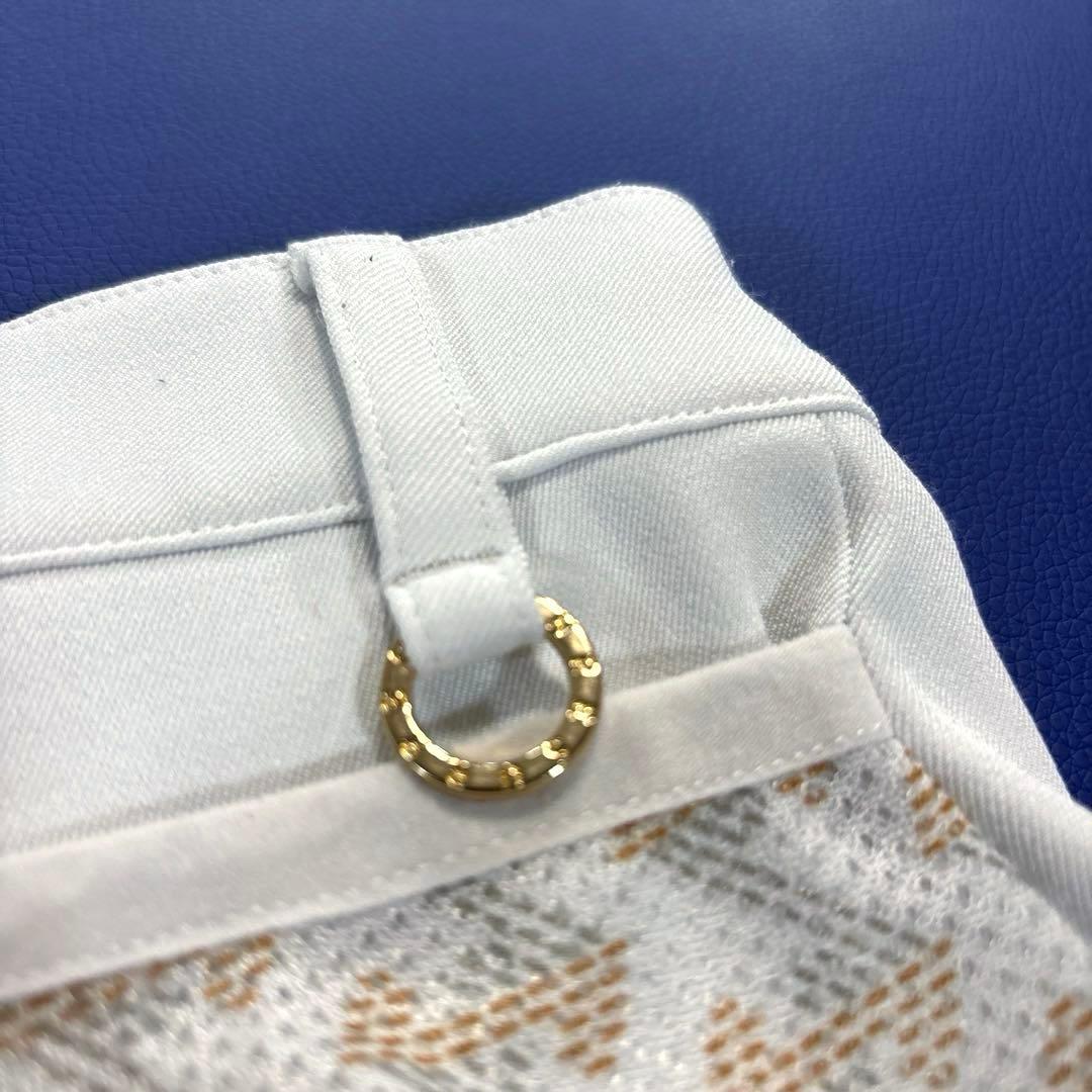 レザレクション　ハーフパンツ　ホワイトゴルフ　メンズ　L ゴールド金具