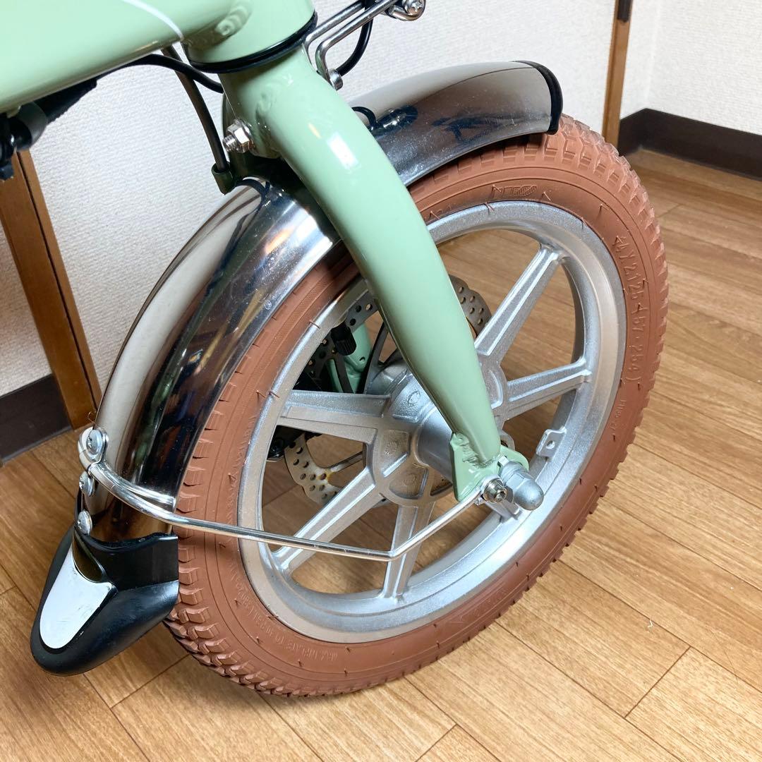 美品 Hold on 折り畳み電動アシスト自転車 Q1J 抹茶グリーン