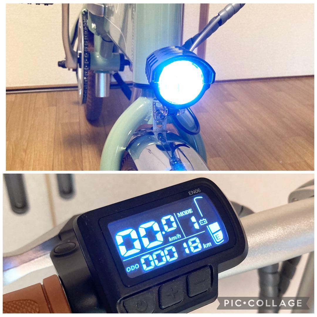 美品 Hold on 折り畳み電動アシスト自転車 Q1J 抹茶グリーン
