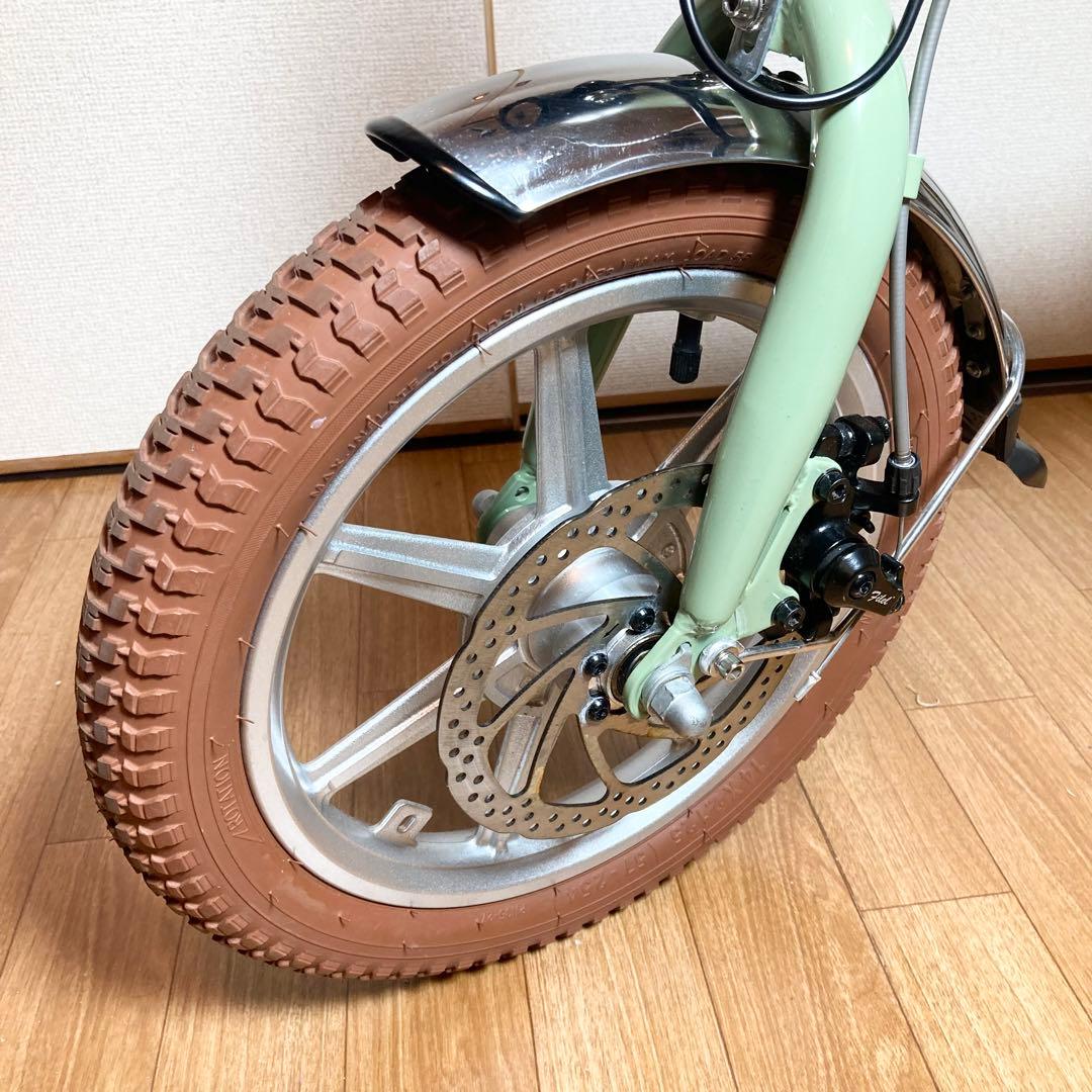 美品 Hold on 折り畳み電動アシスト自転車 Q1J 抹茶グリーン