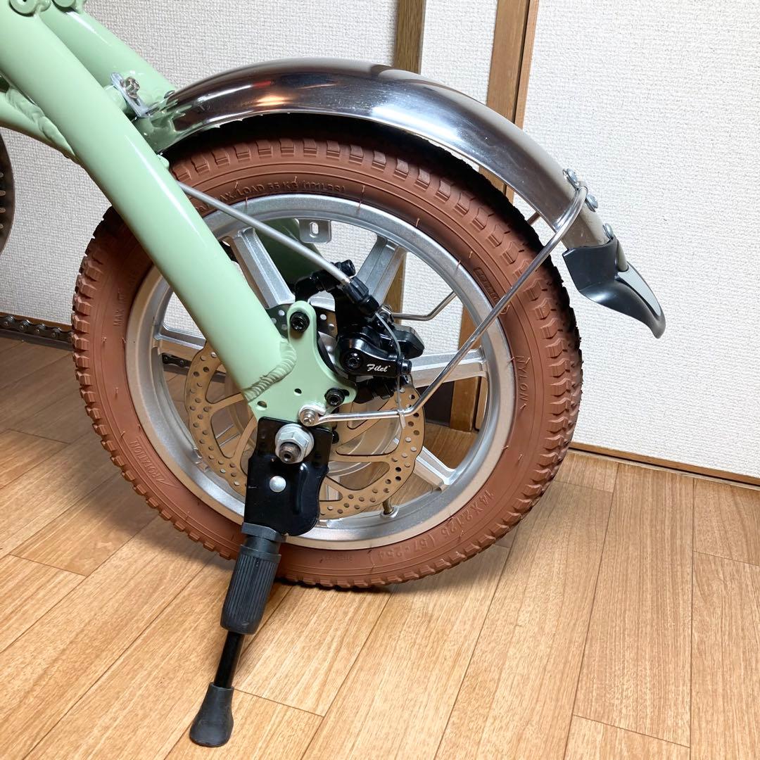 美品 Hold on 折り畳み電動アシスト自転車 Q1J 抹茶グリーン