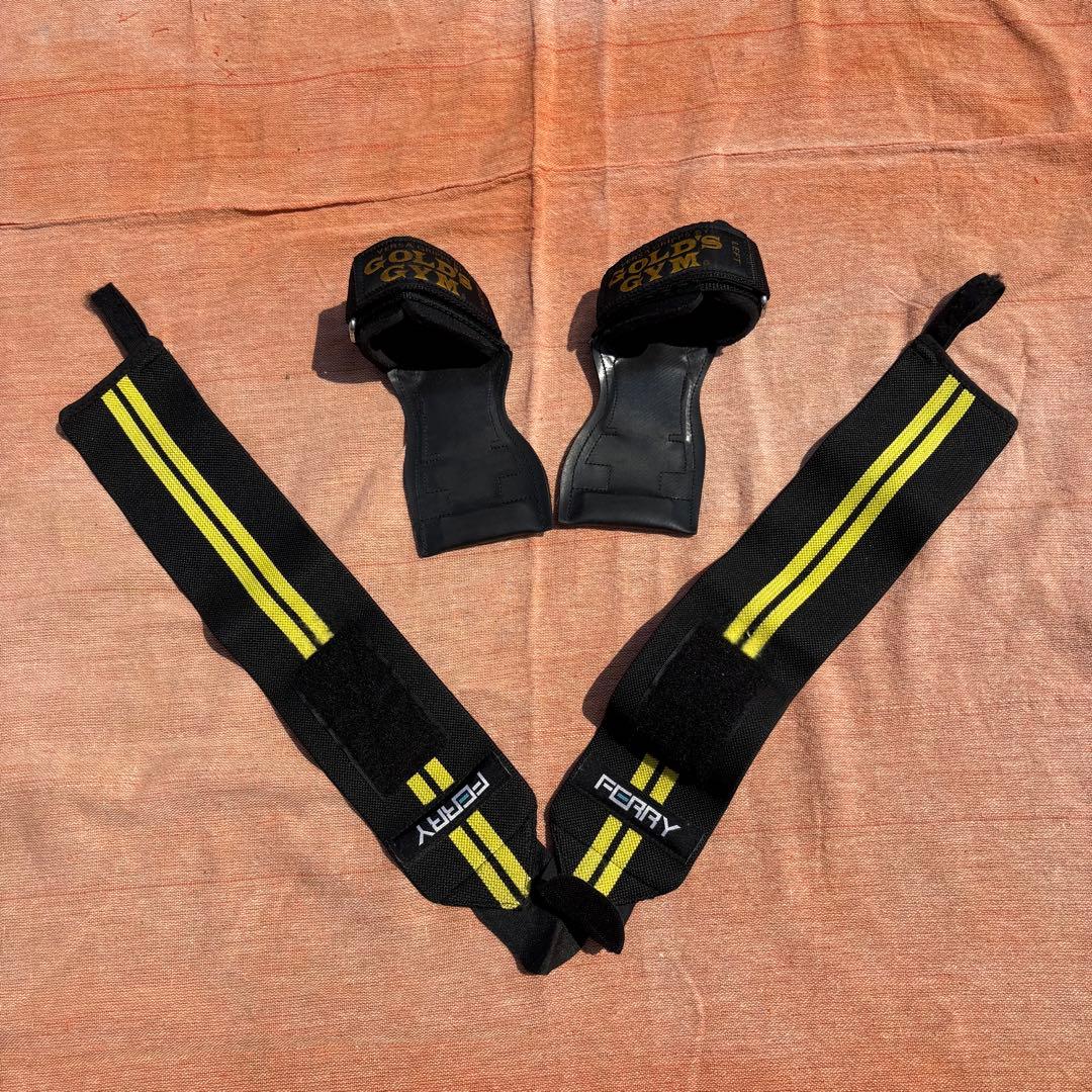 GOLD’S GYM パワーグリップ　M ＋ リストラップ セット