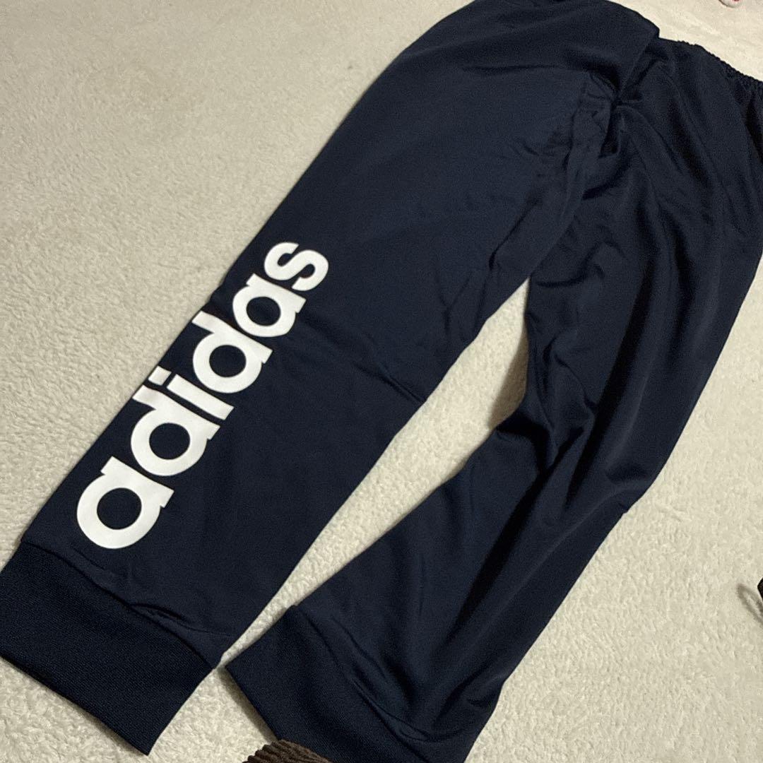 新品adidasパンツバックロゴ メンズ メンズ長袖ジャージ上下セットLネイビー