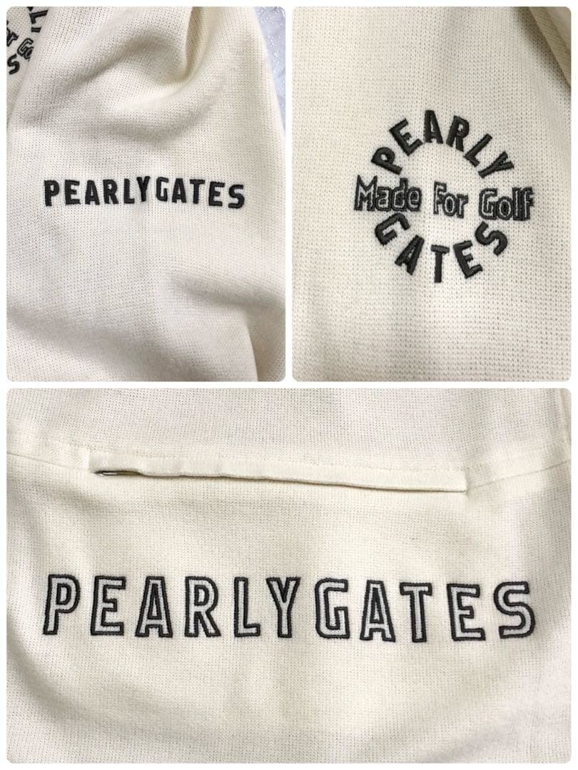 【美品【PEARLY GATES スウェット ハーフジップ スニード ベージュ