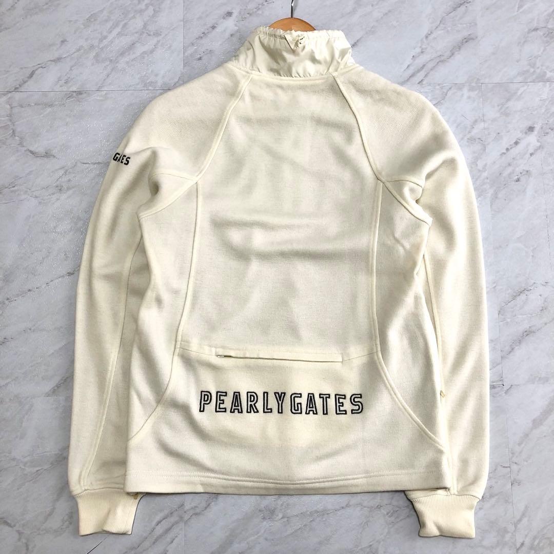 【美品【PEARLY GATES スウェット ハーフジップ スニード ベージュ