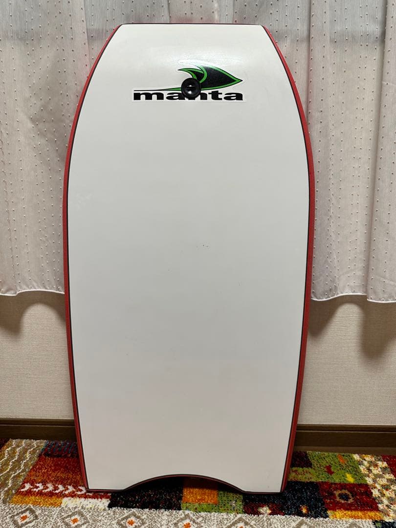 manta ボディボード 赤白 リーシュコード付き