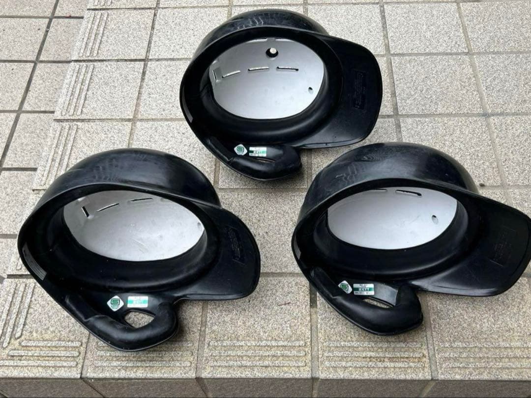 ZETT ヘルメット　軟式一般用　M,L,Oサイズ　ブラック 3個
