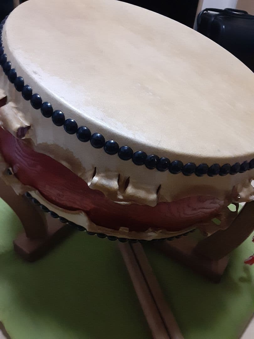 岡田屋 和太鼓 直径約40cm バチ付き