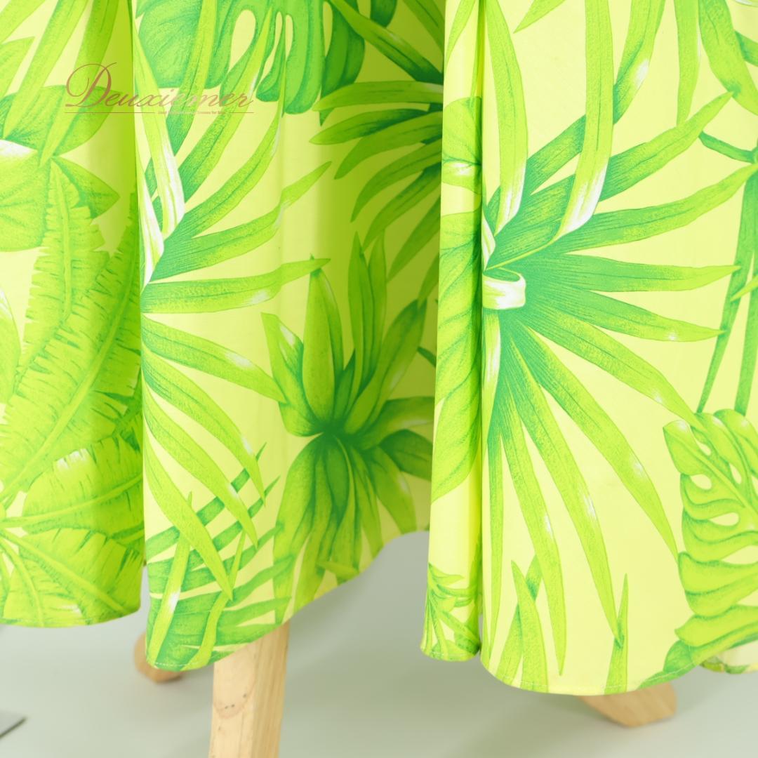 【美品 日本製 フラダンス衣装】イエロー MENEHUNE PLANTETION
